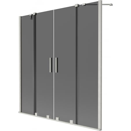 Mexen Velar Duo Badewannenwand 2-flügelig verschiebbar 150 x 150 cm, Grafit, gebürsteter Nickel - 896-150-000-42-97