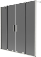 Mexen Velar Duo Badewannenwand 2-flügelig verschiebbar 150 x 150 cm, Grafit, gebürsteter Nickel - 896-150-000-42-97