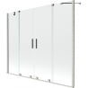 Mexen Velar Duo Badewannenfaltwand 2-flügelig, verschiebbar 180 x 150 cm, transparent, gebürsteter Nickel - 896-180-000-02-97