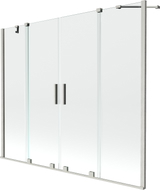 Mexen Velar Duo Badewannenfaltwand 2-flügelig, verschiebbar 180 x 150 cm, transparent, gebürsteter Nickel - 896-180-000-02-97