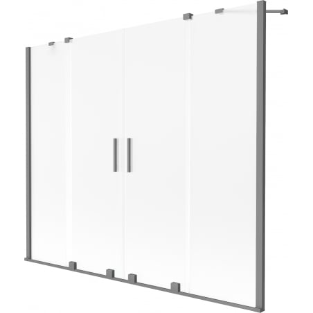 Mexen Velar Duo Badewannenfaltwand 2-flügelig verschiebbar 180 x 150 cm, matt, Gun Metal - 896-180-000-32-95