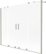 Mexen Velar Duo Badewannenfaltwand 2-teilig verschiebbar 180 x 150 cm, satiniert, gebürsteter Nickel - 896-180-000-32-97