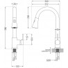 Mexen Diego Granitspüle 1-becken mit Küchenarmatur Elia, grau - 6512-71-670101-71