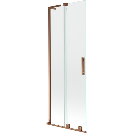 Mexen Velar L Badewannen-Bildschirm 2-flügelige Schiebetür 70 x 150 cm, transparent, Roségold - 896-070-003-01-60