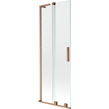 Mexen Velar L Badewanne Trennwand 2-flügelig verschiebbar 70 x 150 cm, transparent, gebürstetes Kupfer - 896-070-003-01-65