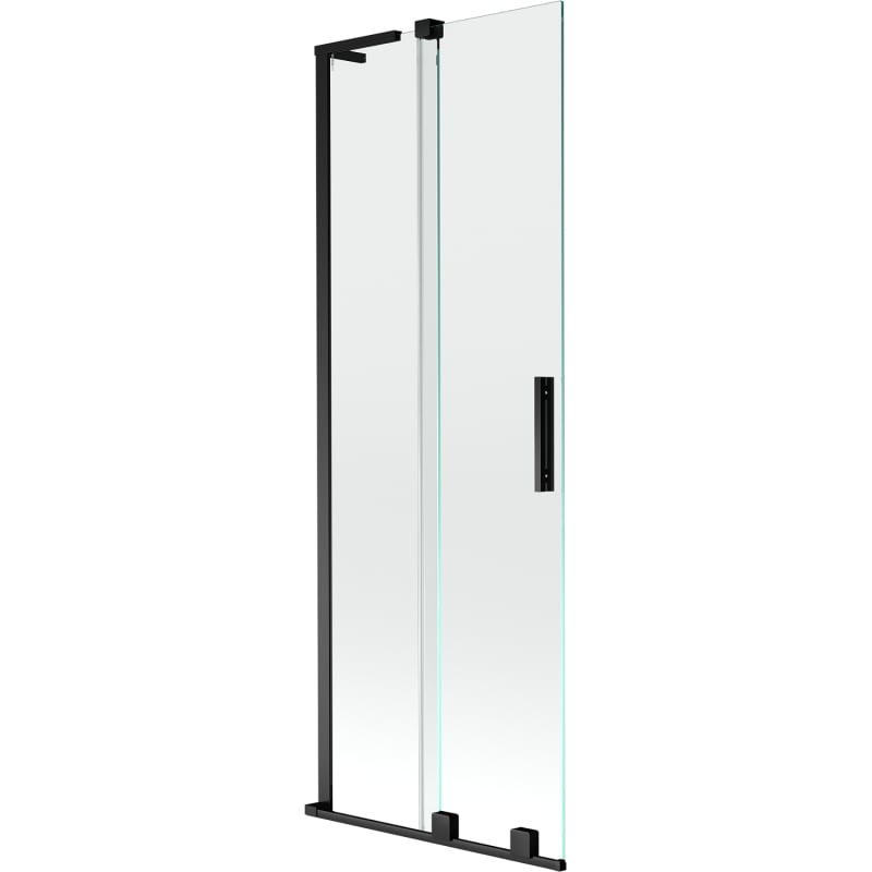 Mexen Velar L zweiflügelige Duschtrennwand, verschiebbar 70 x 150 cm, transparent, schwarz - 896-070-003-01-70