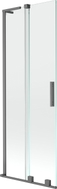 Mexen Velar L Badewannenabtrennung 2-flügelig verschiebbar 70 x 150 cm, transparent, Gun Metal - 896-070-003-01-95