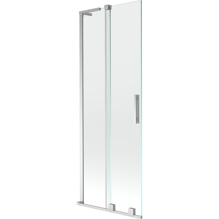 Mexen Velar L Badewannenfaltwand 2-flügelig schiebbar 75 x 150 cm, transparent, Chrom - 896-075-003-01-01