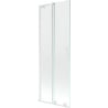 Mexen Velar L Badewannenfaltwand 2-flügelig verschiebbar 75 x 150 cm, transparent, weiß - 896-075-003-01-20
