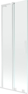 Mexen Velar L Badewannenfaltwand 2-flügelig verschiebbar 75 x 150 cm, transparent, weiß - 896-075-003-01-20