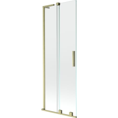 Mexen Velar L Badewannenfaltwand 2-flügelig verschiebbar 75 x 150 cm, transparent, gebürstetes Gold - 896-075-003-01-55