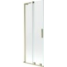 Mexen Velar L Badewannenfaltwand 2-flügelig verschiebbar 75 x 150 cm, transparent, gebürstetes Gold - 896-075-003-01-55