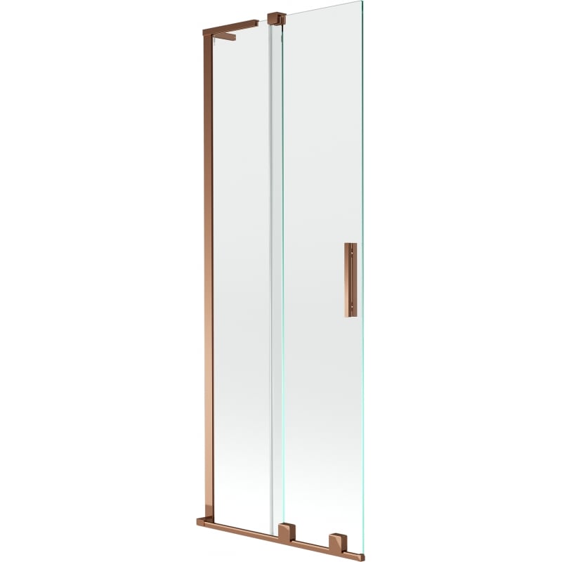 Mexen Velar L Badewannen-Schirm 2-flügelige Schiebetür 75 x 150 cm, transparent, Roségold - 896-075-003-01-60
