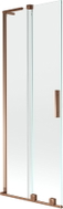 Mexen Velar L Badewannen-Schirm 2-flügelige Schiebetür 75 x 150 cm, transparent, Roségold - 896-075-003-01-60