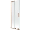 Mexen Velar L Badewannenfaltwand, 2-flügelig, Schiebetür, 75 x 150 cm, transparent, gebürstetes Kupfer - 896-075-003-01-65