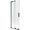 Mexen Velar L Badewannenwand 2-flügelig verschiebbar 75 x 150 cm, transparent, schwarz - 896-075-003-01-70