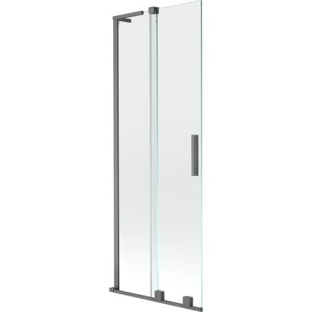 Mexen Velar L Duschtrennwand, 2-teilig, verschiebbar, 75 x 150 cm, transparent, Gun Metal - 896-075-003-01-95