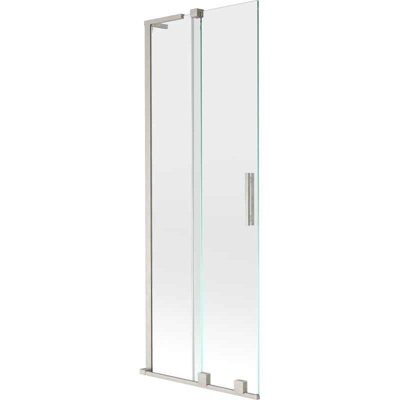 Mexen Velar L 2-flügelige, verschiebbare Duschwand 75 x 150 cm, transparent, gebürstetes Nickel - 896-075-003-01-97