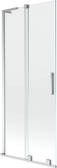 Mexen Velar L Badewannenfaltwand 2-flüglig verschiebbar 80 x 150 cm, transparent, Chrom - 896-080-003-01-01