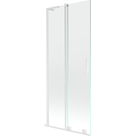 Mexen Velar L Badewannenabtrennung 2-flügelig verschiebbar 80 x 150 cm, transparent, weiß - 896-080-003-01-20