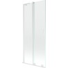 Mexen Velar L Badewannenabtrennung 2-flügelig verschiebbar 80 x 150 cm, transparent, weiß - 896-080-003-01-20