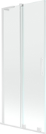 Mexen Velar L Badewannenabtrennung 2-flügelig verschiebbar 80 x 150 cm, transparent, weiß - 896-080-003-01-20