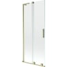 Mexen Velar L Badewannenabtrennung 2-flügelig, schiebbar 80 x 150 cm, transparent, gebürstetes Gold - 896-080-003-01-55