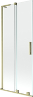 Mexen Velar L Badewannenabtrennung 2-flügelig, schiebbar 80 x 150 cm, transparent, gebürstetes Gold - 896-080-003-01-55