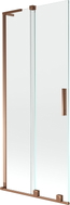 Mexen Velar L Badewannenabtrennung 2-flügelig, schiebbar 80 x 150 cm, transparent, Roségold - 896-080-003-01-60