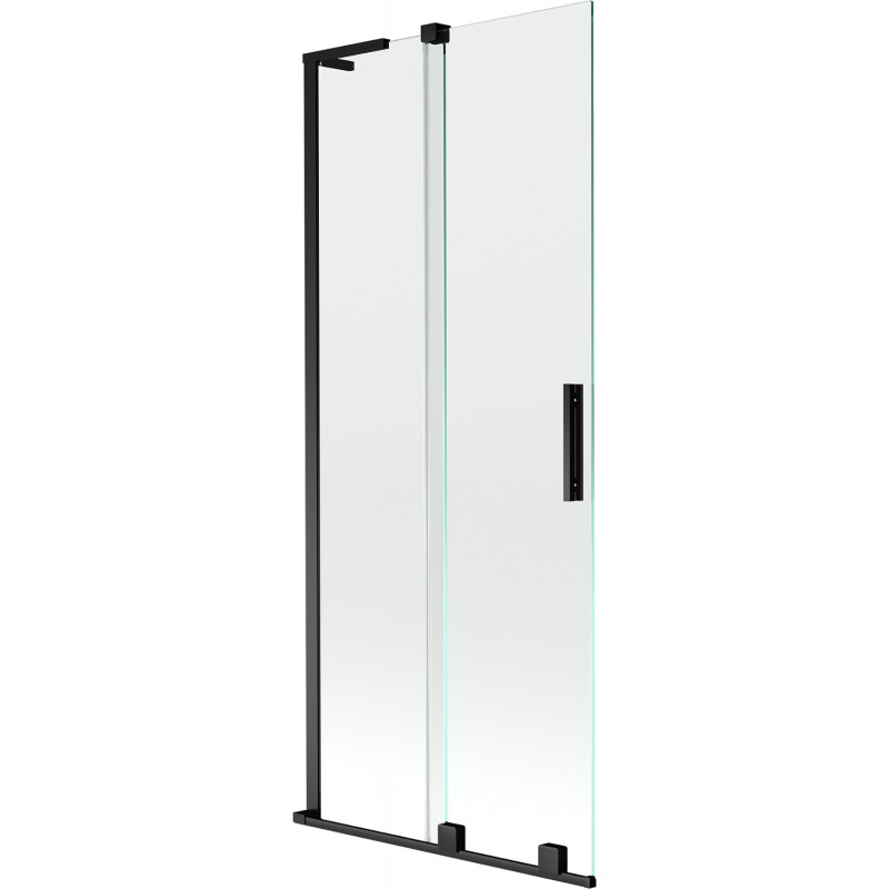 Mexen Velar L Duschwand 2-flügelig schiebbar 80 x 150 cm, transparent, schwarz - 896-080-003-01-70
