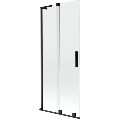Mexen Velar L Duschwand 2-flügelig schiebbar 80 x 150 cm, transparent, schwarz - 896-080-003-01-70