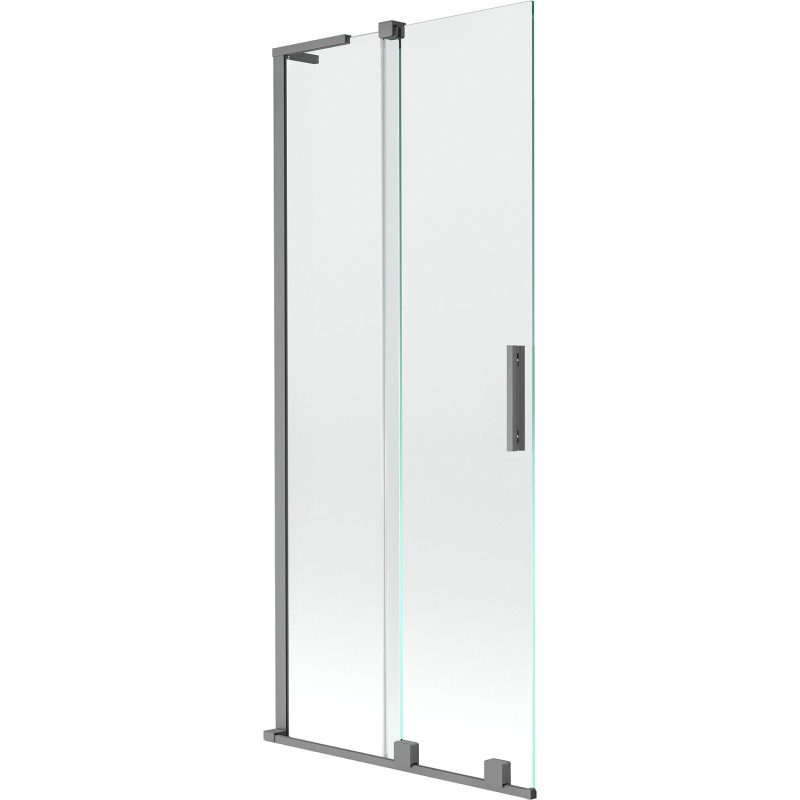 Mexen Velar L 2-flügelige verschiebbare Badewannenwand 80 x 150 cm, transparent, Gun Metal - 896-080-003-01-95