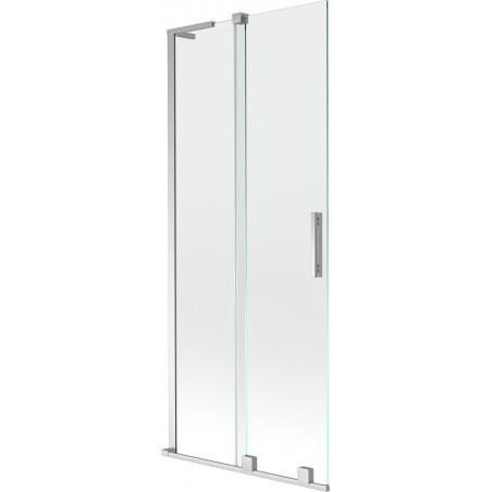 Mexen Velar L Wannenfaltwand 2-flügelig verschiebbar 85 x 150 cm, transparent, Chrom - 896-085-003-01-01