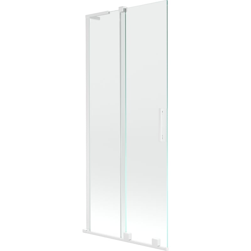 Mexen Velar L Badewannenabtrennung 2-flügelig verschiebbar 85 x 150 cm, transparent, weiß - 896-085-003-01-20
