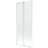Mexen Velar L Badewannenabtrennung 2-flügelig verschiebbar 85 x 150 cm, transparent, weiß - 896-085-003-01-20