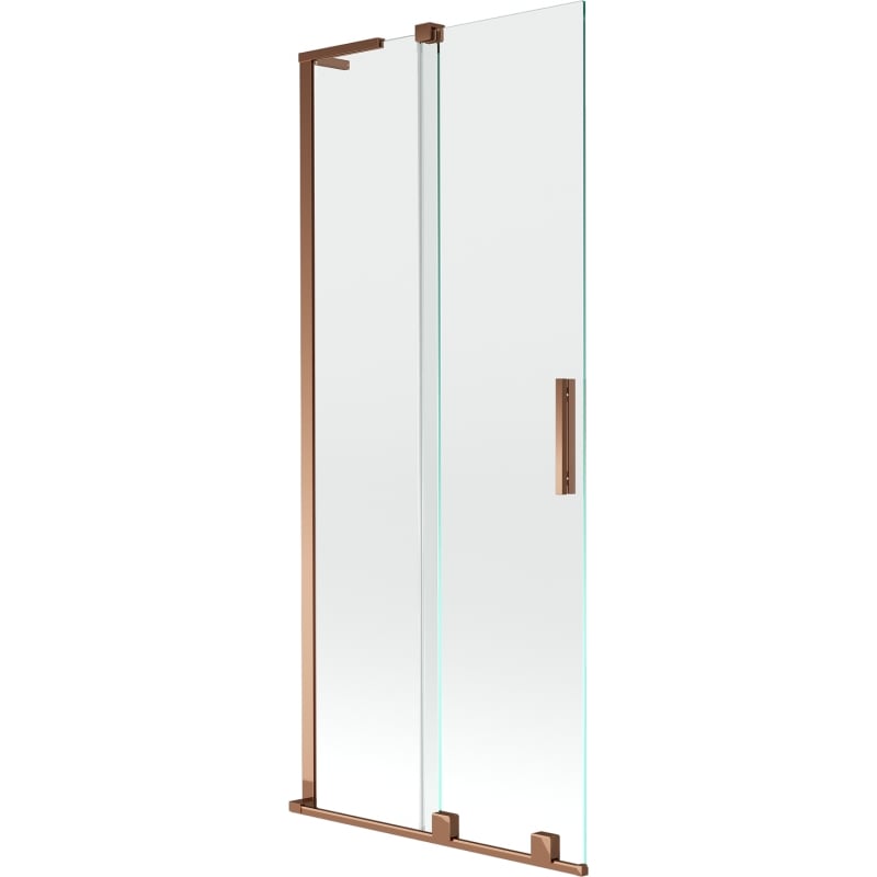 Mexen Velar L Badewannenfaltwand 2-flügelig, 85 x 150 cm, transparent, Roségold - 896-085-003-01-60