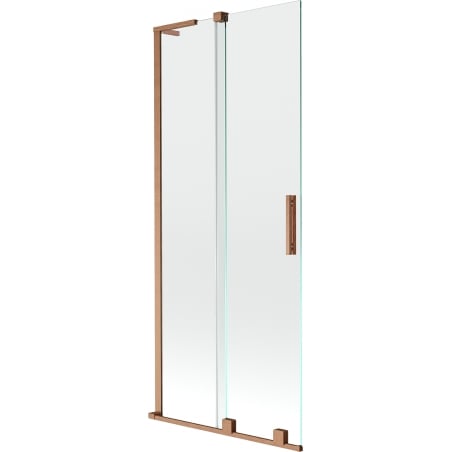 Mexen Velar L Badewannenwand 2-flügelig, verschiebbar 85 x 150 cm, transparent, gebürstetes Kupfer - 896-085-003-01-65