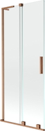 Mexen Velar L Badewannenwand 2-flügelig, verschiebbar 85 x 150 cm, transparent, gebürstetes Kupfer - 896-085-003-01-65