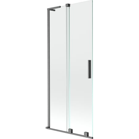 Mexen Velar L 2-flügelige Faltduschabtrennung 85 x 150 cm, transparent, gebürstetes Gun Grau - 896-085-003-01-66