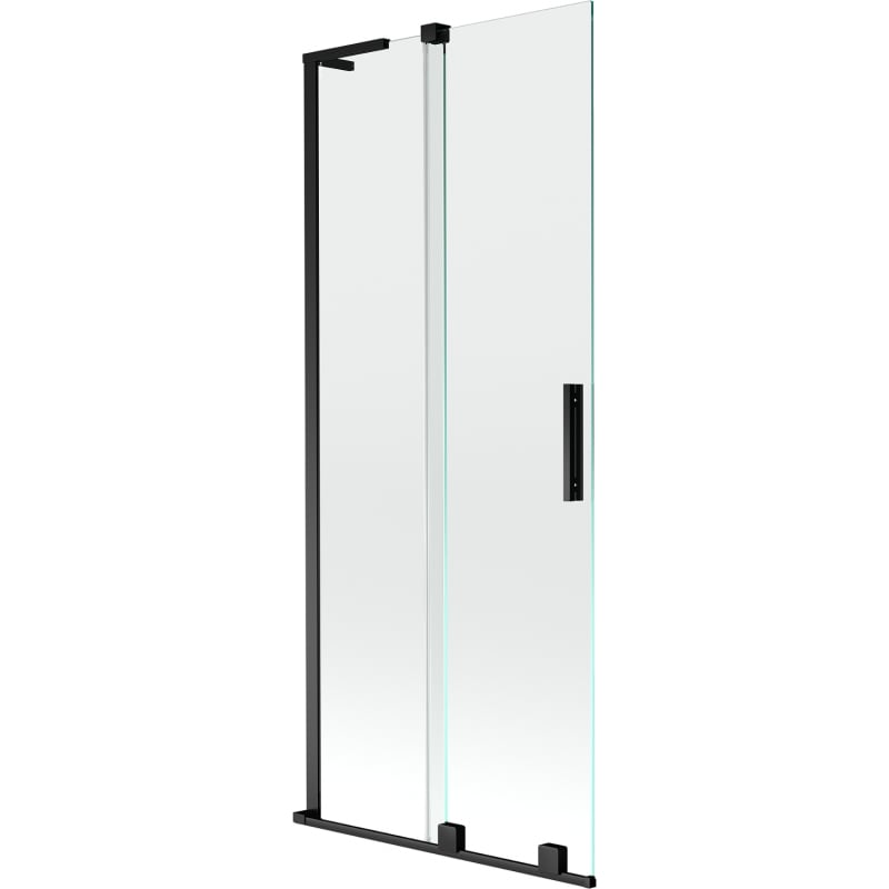 Mexen Velar L Badewannenfaltwand, 2-teilig, verschiebbar, 85 x 150 cm, transparent, schwarz - 896-085-003-01-70