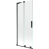 Mexen Velar L Badewannenfaltwand, 2-teilig, verschiebbar, 85 x 150 cm, transparent, schwarz - 896-085-003-01-70
