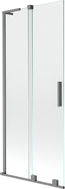 Mexen Velar L 2-flügelige, verschiebbare Badewannenabtrennung 85 x 150 cm, transparent, Gun Metal - 896-085-003-01-95