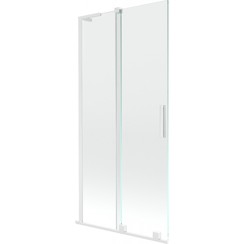 Mexen Velar L Duschwand 2-flügelig ausziehbar 90 x 150 cm, transparent, weiß - 896-090-003-01-20
