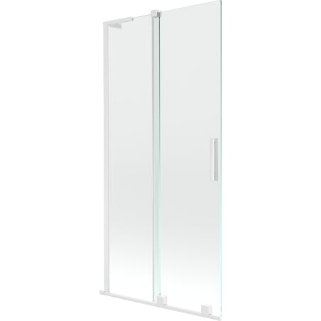 Mexen Velar L Duschwand 2-flügelig ausziehbar 90 x 150 cm, transparent, weiß - 896-090-003-01-20