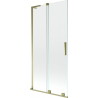 Mexen Velar L Badewannenfaltwand, 2-flügelig, verschiebbar, 90 x 150 cm, transparent, gold - 896-090-003-01-50