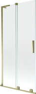 Mexen Velar L Badewannenfaltwand, 2-flügelig, verschiebbar, 90 x 150 cm, transparent, gold - 896-090-003-01-50
