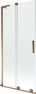 Mexen Velar L Badewannenfaltwand, 2-flügelig verschiebbar 90 x 150 cm, transparent, Roségold - 896-090-003-01-60