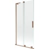 Mexen Velar L Badewannenabtrennung 2-flügelig verschiebbar 90 x 150 cm, transparent, gebürstetes Kupfer - 896-090-003-01-65