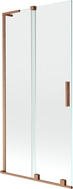 Mexen Velar L Badewannenabtrennung 2-flügelig verschiebbar 90 x 150 cm, transparent, gebürstetes Kupfer - 896-090-003-01-65