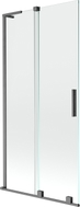 Mexen Velar L zweiflügelige Duschwand 90 x 150 cm, transparent, gebürstetes Gun Gray - 896-090-003-01-66